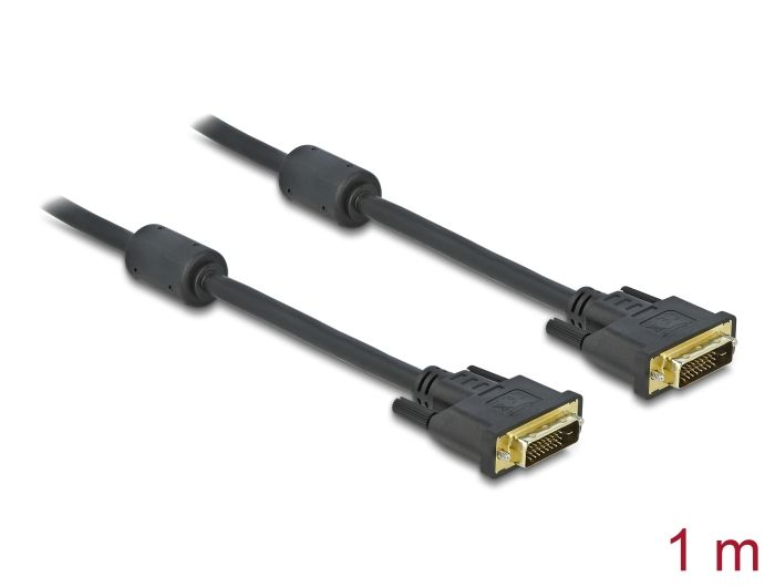 Delock Kabel DVI 24+1 muški &gt; DVI 24+1 muški 1 m crni