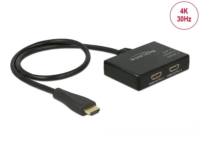 Delock HDMI razdjelnik 1 x HDMI ulaz &gt; 2 x HDMI izlaz 4K 30 Hz