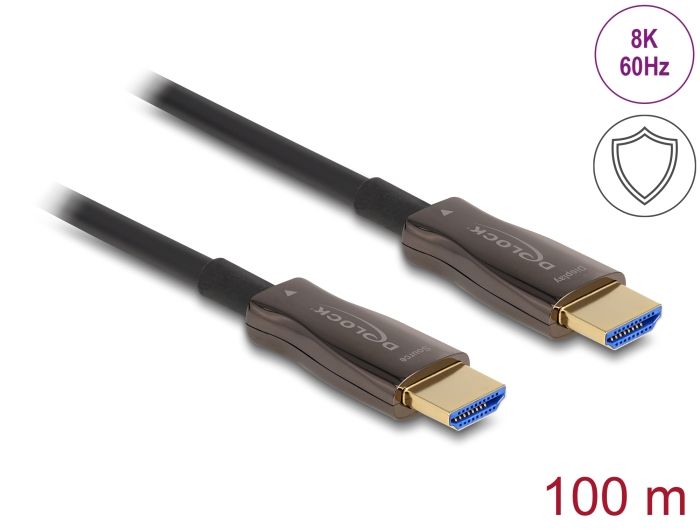 Delock Aktivni optički HDMI kabel s metalnom zaštitom 8K 60 Hz 100 m