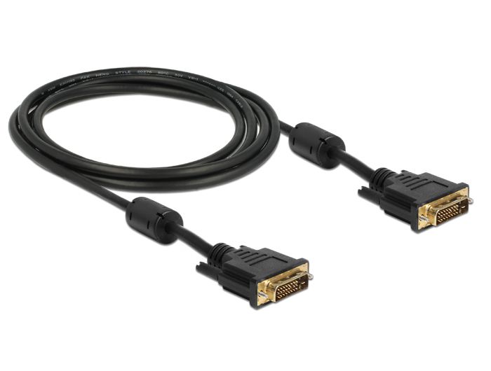 Delock Kabel DVI 24+1 muški &gt; DVI 24+1 muški 2 m crni
