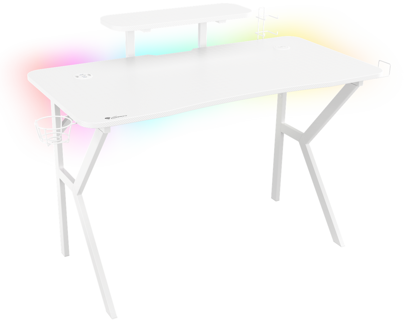 Genesis Holm 320 RGB, gaming stol, bijeli