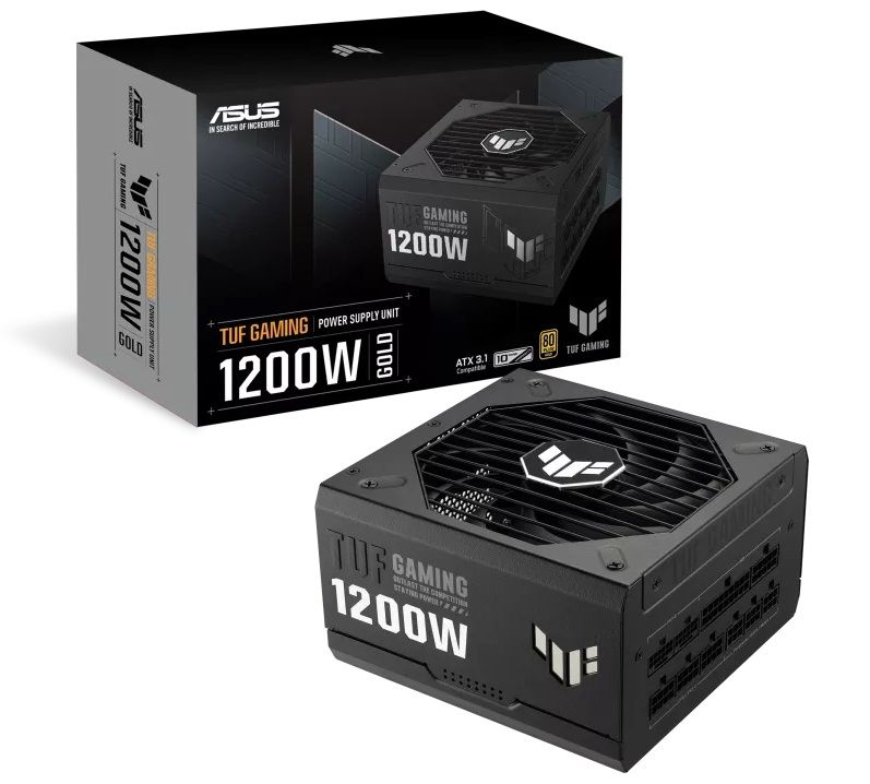 ASUS TUF-GAMING-1200G, ATX12V, PCIe 5.1, 80+ Gold, ATX 3.1, 120mm fan, modular