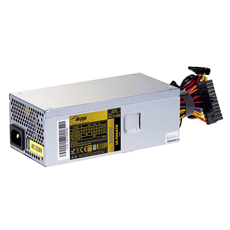 Power Supply TFX 300W Akyga AK-T1-300 P4 3x SATA Molex APFC FAN 80mm