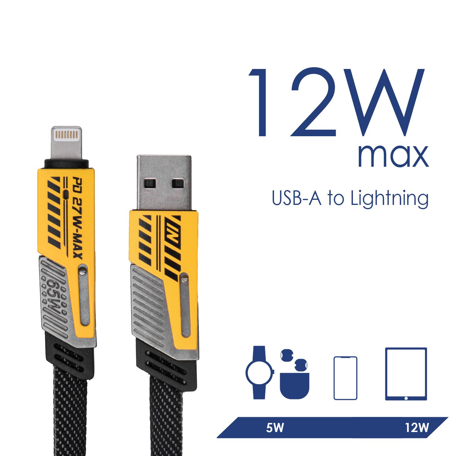 Cable USB Akyga AK-USB-57 USB A (m) + USB type C (m) / USB type C (m) + Lightning (m) ver.2.0 65W 1m