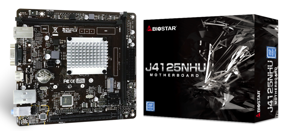 Biostar Mainboard Desktop J4125NHU(Intel Celeron J4125 (2-2.7GHz) Quad-Core, 2x DDR4, mini-ITX)