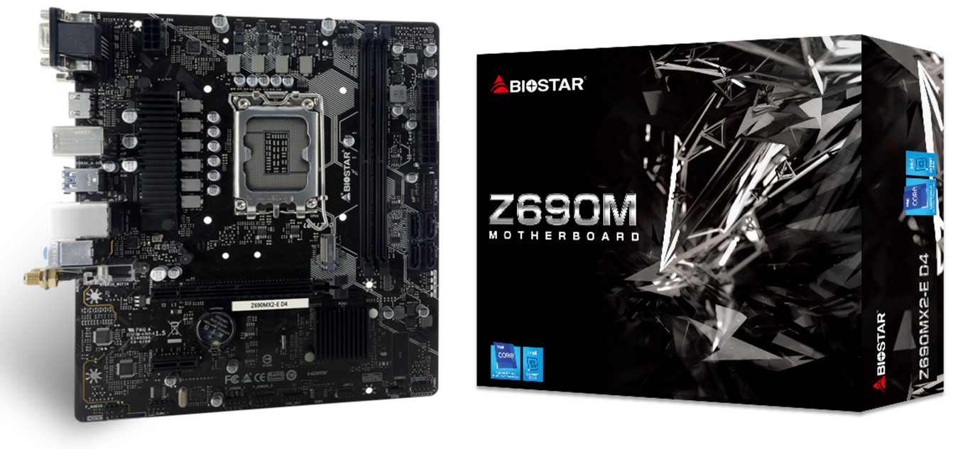Biostar Mainboard Desktop Z690MX2-E D4(LGA1700, 2xDDR4, mATX)