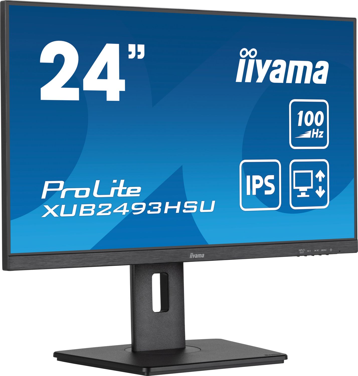 Iiyama Monitor LED XUB2493HSU-B7 23.8“ IPS 1920 x 1080 100Hz 300cd 1ms HDMI DP USB HUB height, swivel, tilt, pivot (rotation both sides)