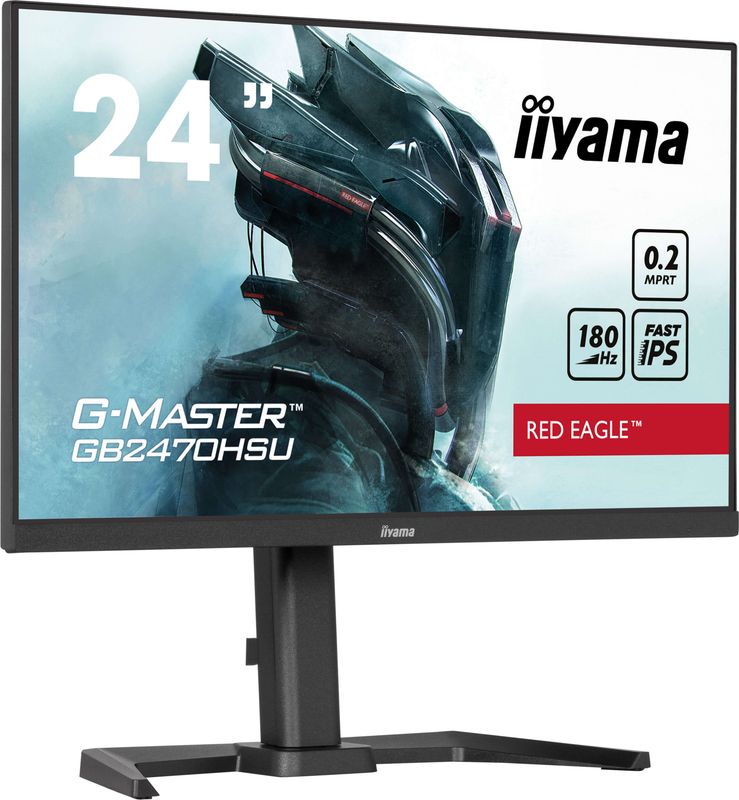 Iiyama monitor GB2470HSU-B6 Diagonal 23.8&quot;, 60.5cmPanel Fast IPSNative resolution 1920 x 1080 @180Hz (2.1 megapixel Full HD, DisplayPort)Aspect ratio 16:9Panel brightness 300 cd/m²Static contrast 100