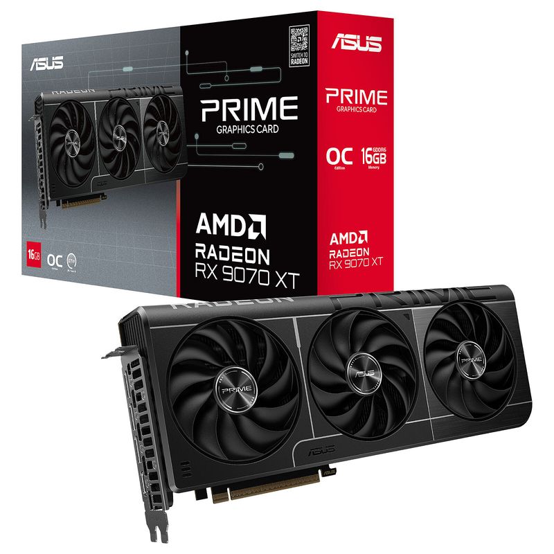 Asus Prime RX 9070 XT OC 16G, 16GB GDDR6