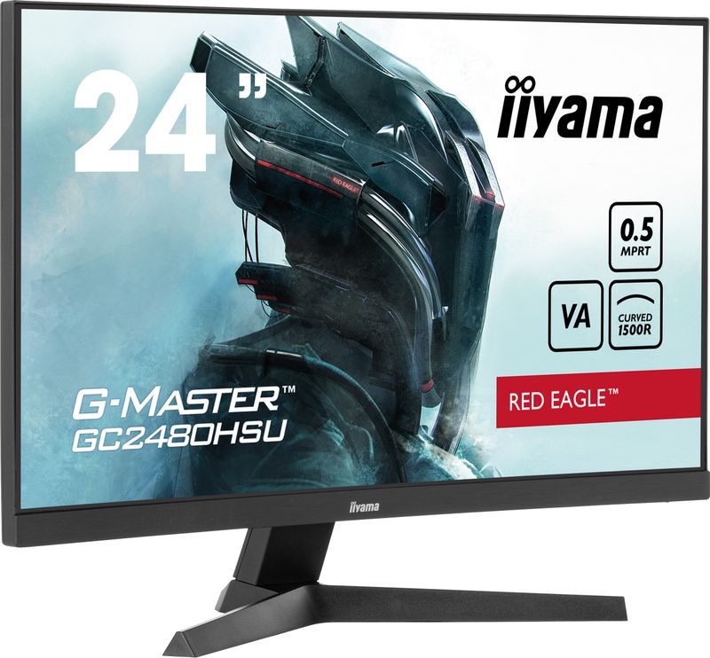 IIYAMA Monitor LED GC2480HSU-B1 23.6&quot; VA Curved 1920 x 1080 180Hz 300 cd/m 3000:1 HDMI DP USB HUB Tilt