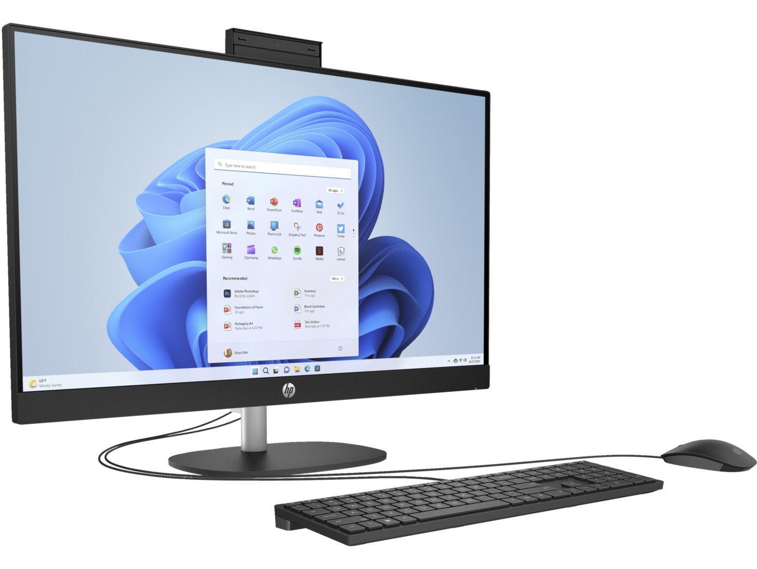HP All-in-One 24-cr0048ny AMD Ryzen 5 7520U 23.8inch FHD IPS AG 16GB DDR5 512GB SSD PCIe NVMe FreeDos 3.0 Jet Black 3Y