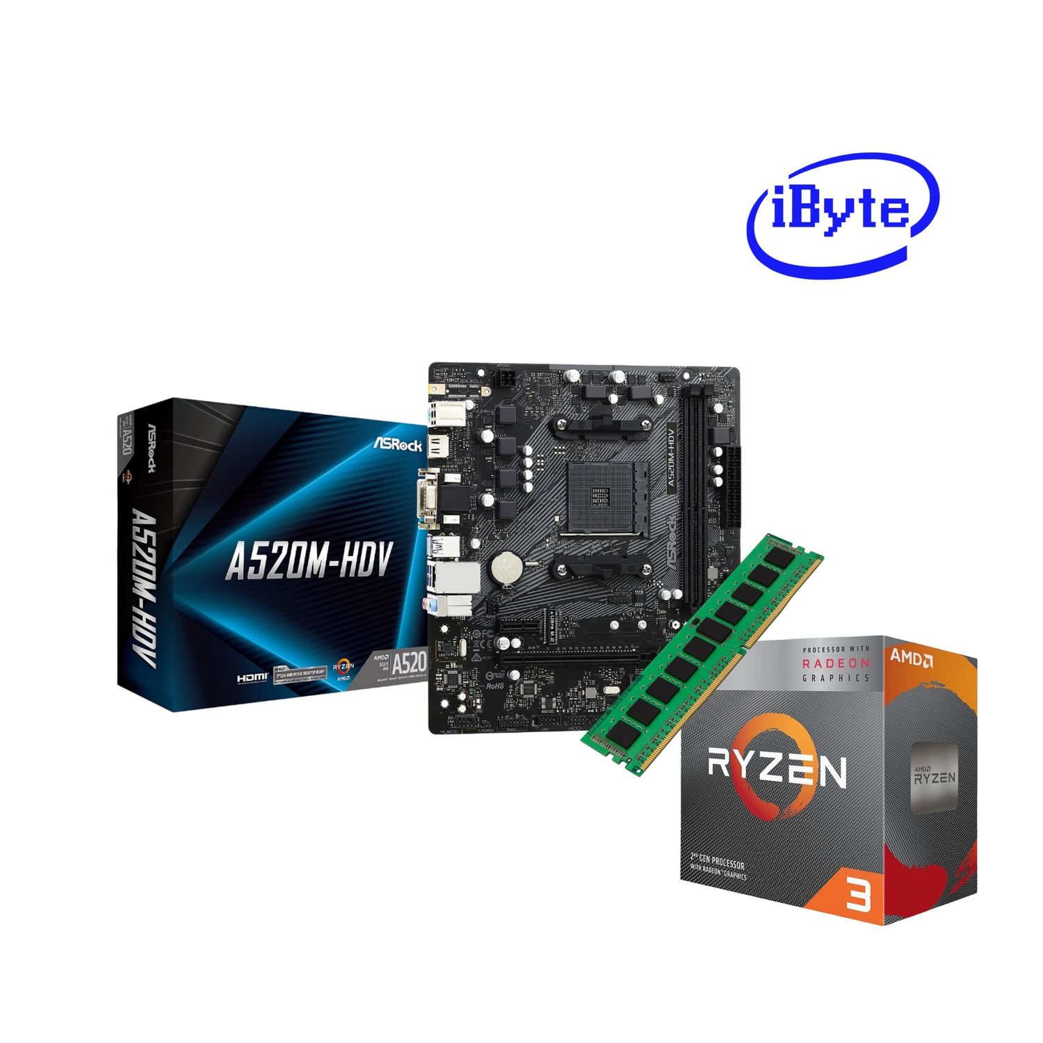 IBYTE BUNDLE AMD RYZEN 3 3200g - Rx Vega soft