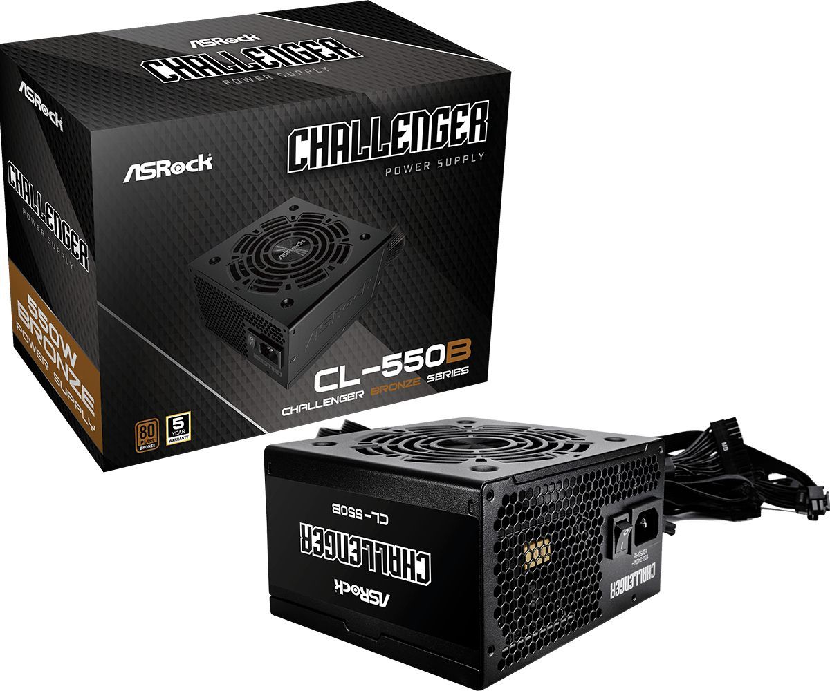 ASRock PSU Challenger CL-550B, 550W, 80+ Bronze, 120mm Golf-blade Fan