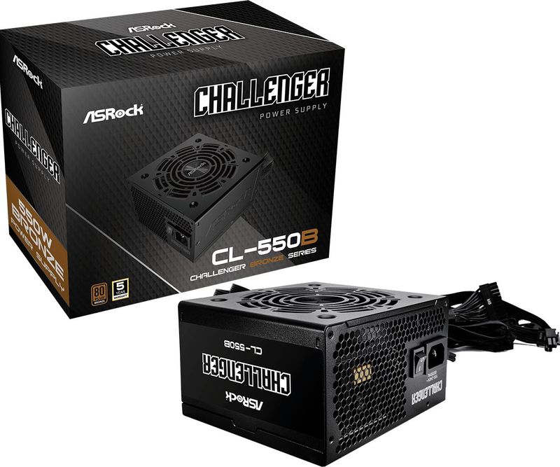 ASRock PSU Challenger CL-550B, 550W, 80+ Bronze, 120mm Golf-blade Fan