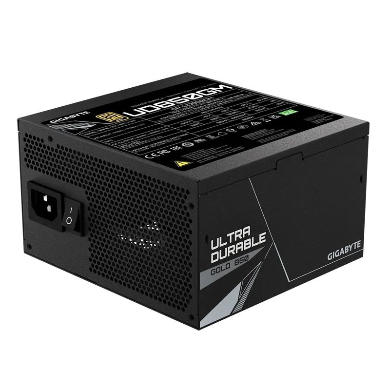 GIGABYTE UD850GM Ultra Durable Power Supply 850W, Modular, 80 PLUS Gold, Japanese capacitors, 120mm smart control fan, EU plug