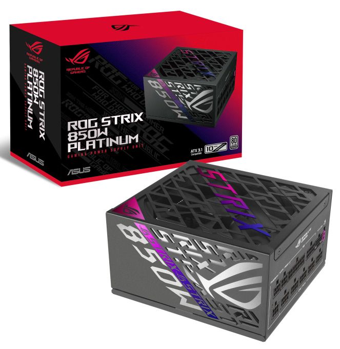 ASUS ROG-STRIX-850P-GAMING 80+ Platinum PSU 850W Active PFC Gan Mosfet ATX3.1 PCIe 5.1, modular