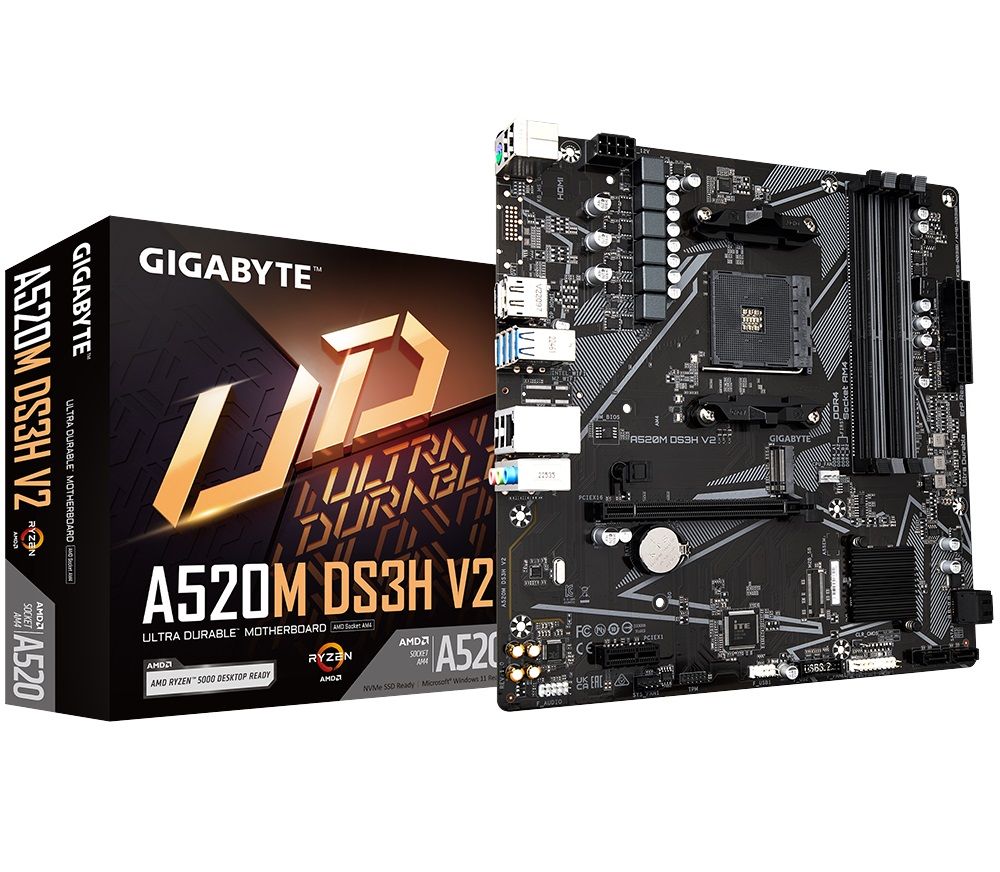 GIGABYTE Mainboard Desktop A520M DS3H V2 (AM4, DDR4, mATX)