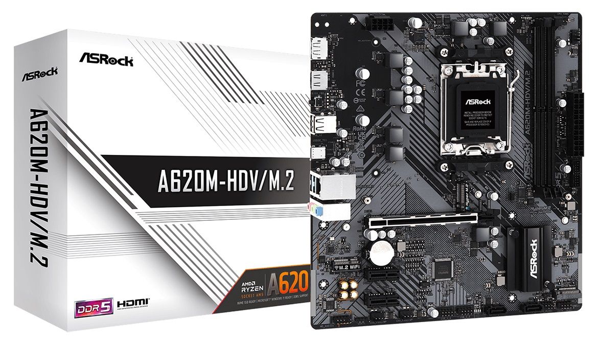 ASRock Mainboard Desktop A620M-HDV/M.2(AM5, 2xDDR5, mATX)