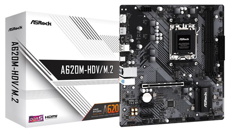 ASRock Mainboard Desktop A620M-HDV/M.2(AM5, 2xDDR5, mATX)