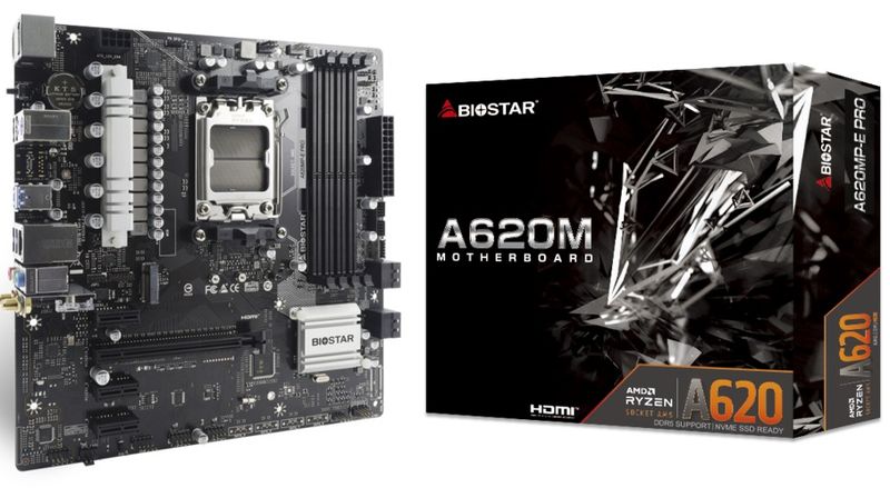 Biostar Mainboard Desktop A620MP-E Pro(AM5, 4xDDR5, mATX)