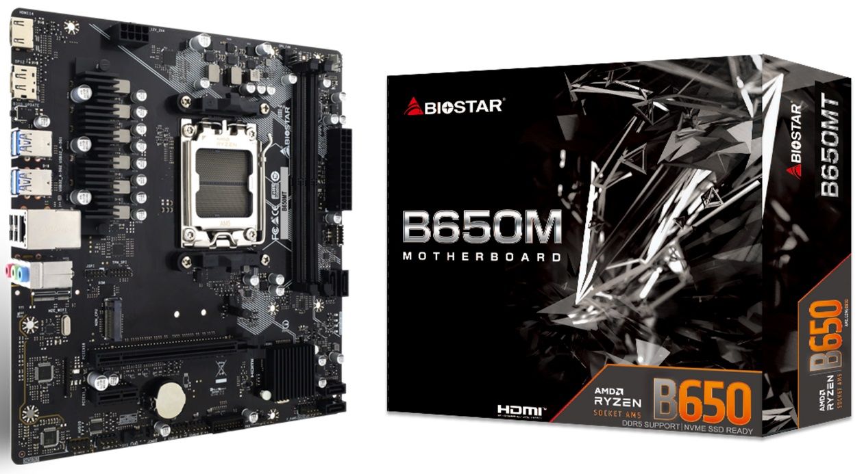 Biostar Mainboard Desktop B650MT(AM5, 2xDDR5, mATX)