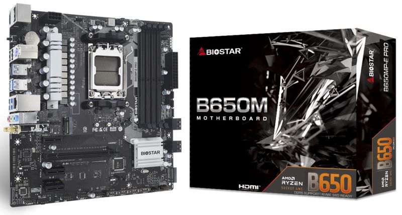 Biostar Mainboard Desktop B650MP-E Pro(AM5, 4xDDR5, mATX)
