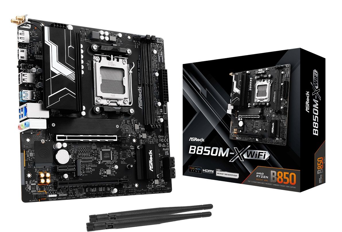 ASRock Mainboard Desktop B850M-X WIFI(AM5, 2x DDR5, mATX)
