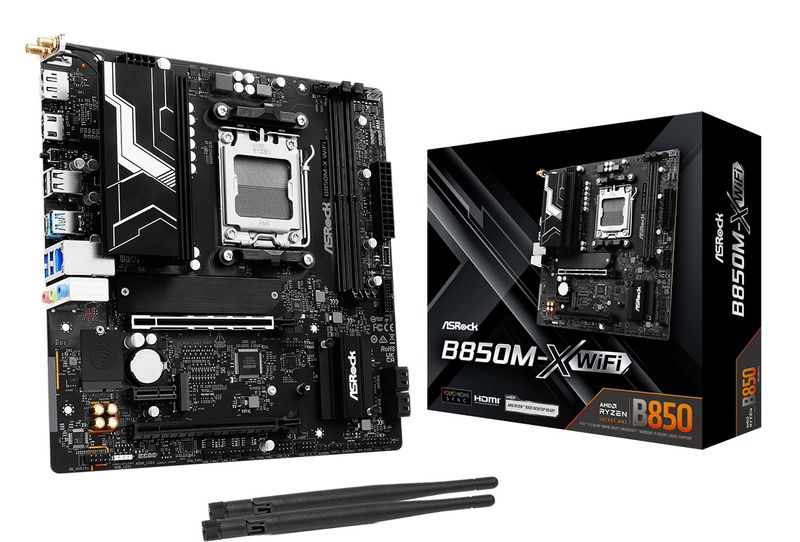 ASRock Mainboard Desktop B850M-X WIFI(AM5, 2x DDR5, mATX)