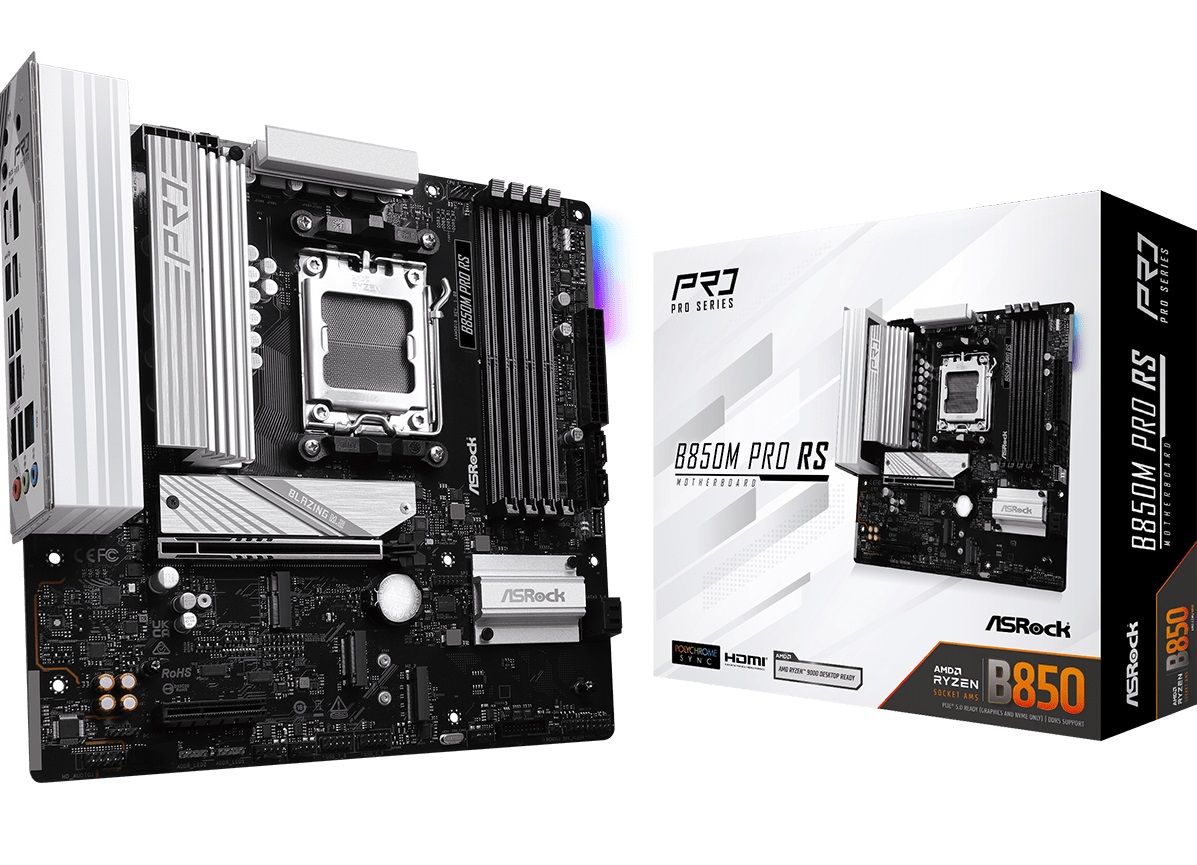 ASRock Mainboard Desktop B850M PRO RS(AM5, 4x DDR5, mATX)