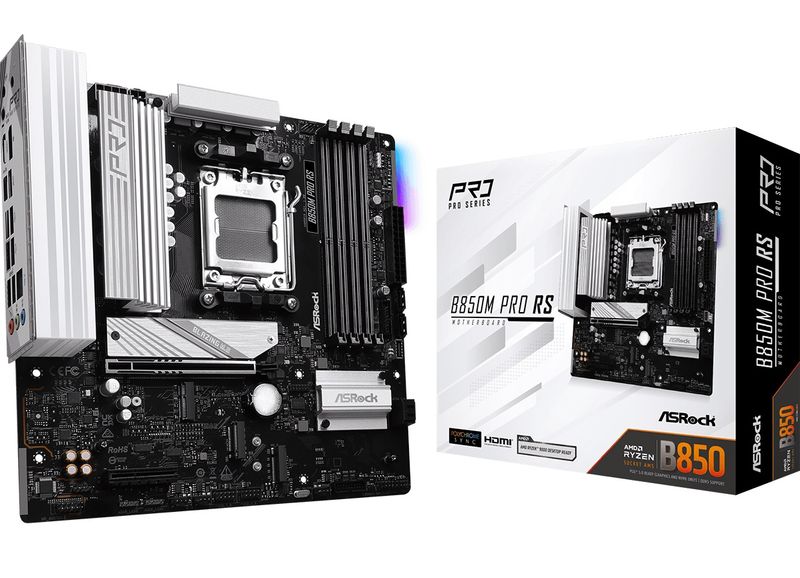 ASRock Mainboard Desktop B850M PRO RS(AM5, 4x DDR5, mATX)
