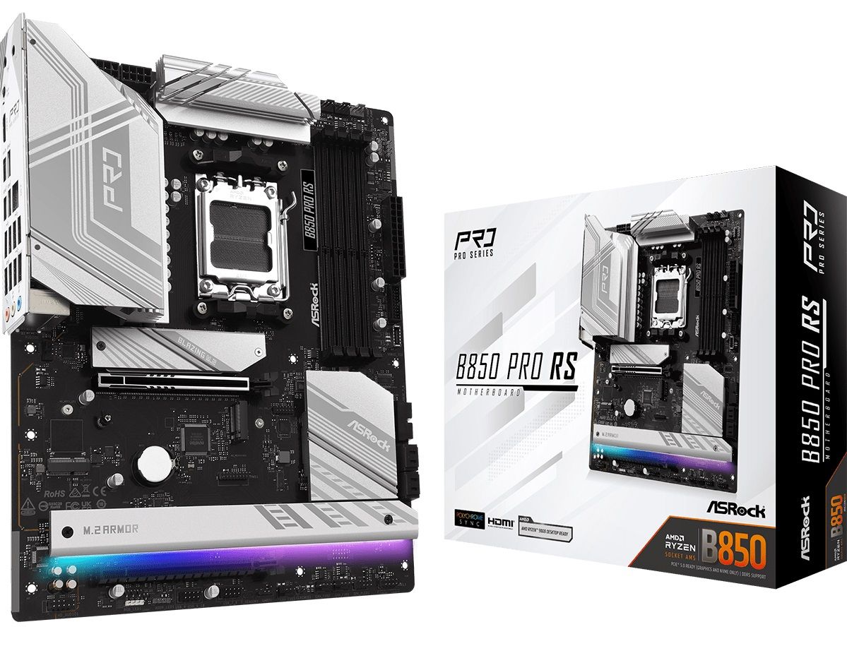 ASRock Mainboard Desktop B850 PRO RS(AM5, 4x DDR5, ATX)