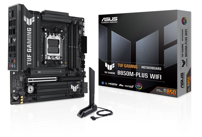 ASUS Mainboard Desktop TUF GAMING B850M-PLUS WIFI(AM5, 4x DDR5, mATX)