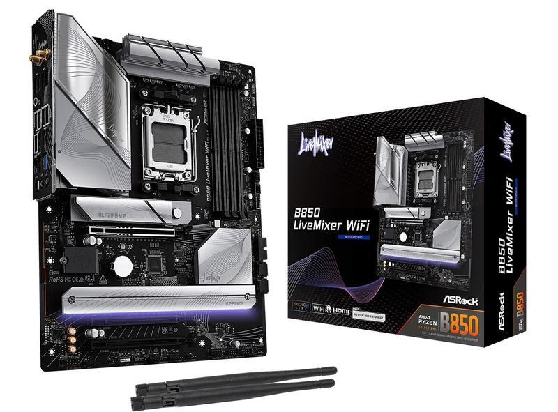 ASRock Mainboard Desktop B850 LIVEMIXER WIFI(AM5, 4x DDR5, ATX