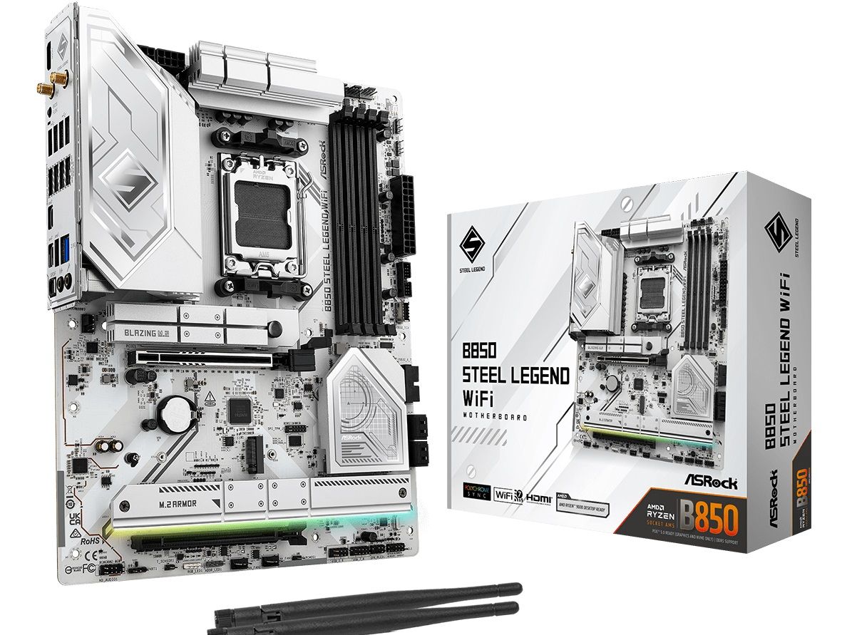 ASRock Mainboard Desktop B850 STEEL LEGEND WIFI(AM5, 4xDDR5, ATX)