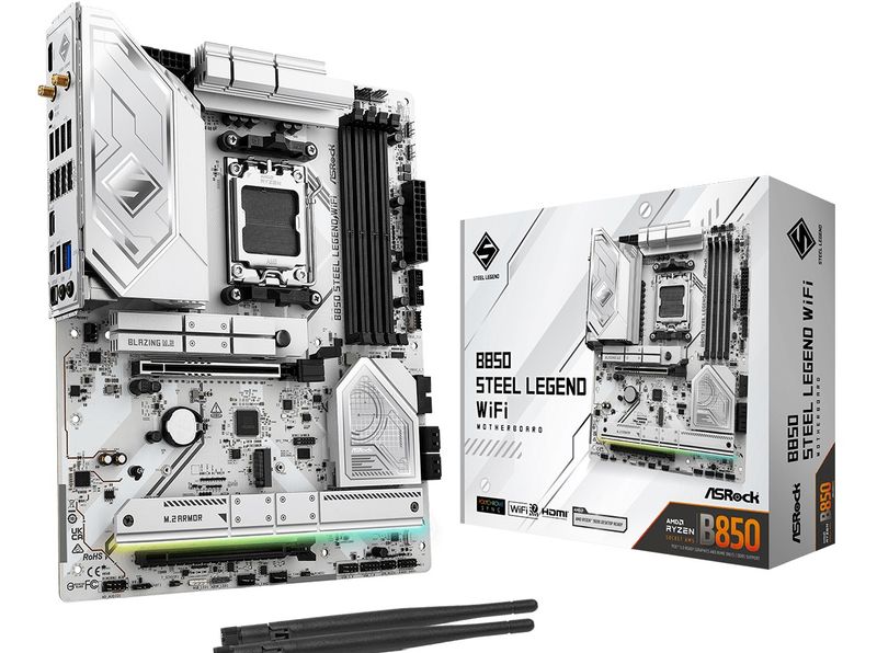ASRock Mainboard Desktop B850 STEEL LEGEND WIFI(AM5, 4xDDR5, ATX)