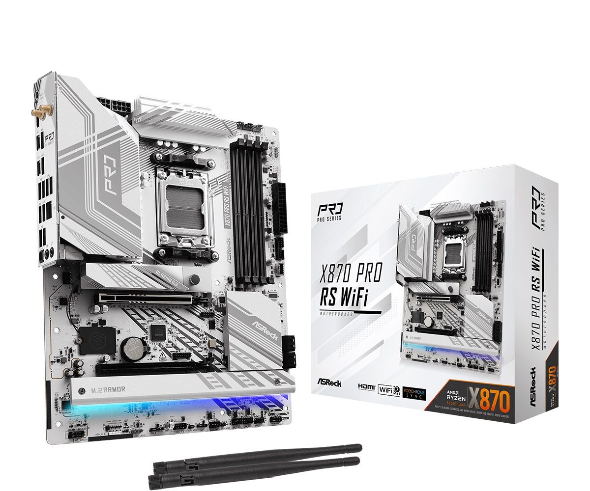 ASRock Mainboard Desktop X870 PRO RS WIFI (AM5, DDR5, ATX)