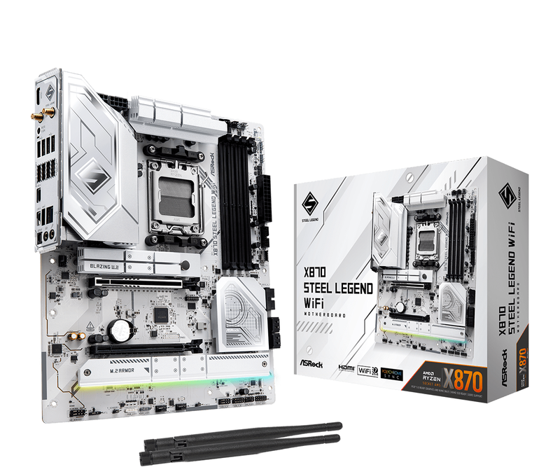 ASRock Mainboard Desktop X870 STEEL LEGEND WIFI (AM5, DDR5, ATX)