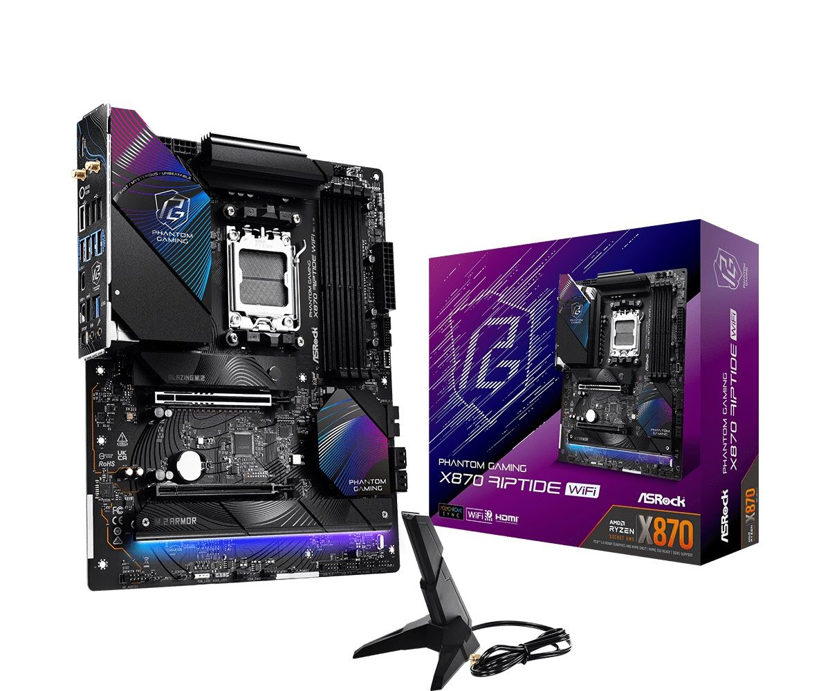 ASRock Mainboard Desktop X870 RIPTIDE WIFI (AM5, DDR5, ATX)
