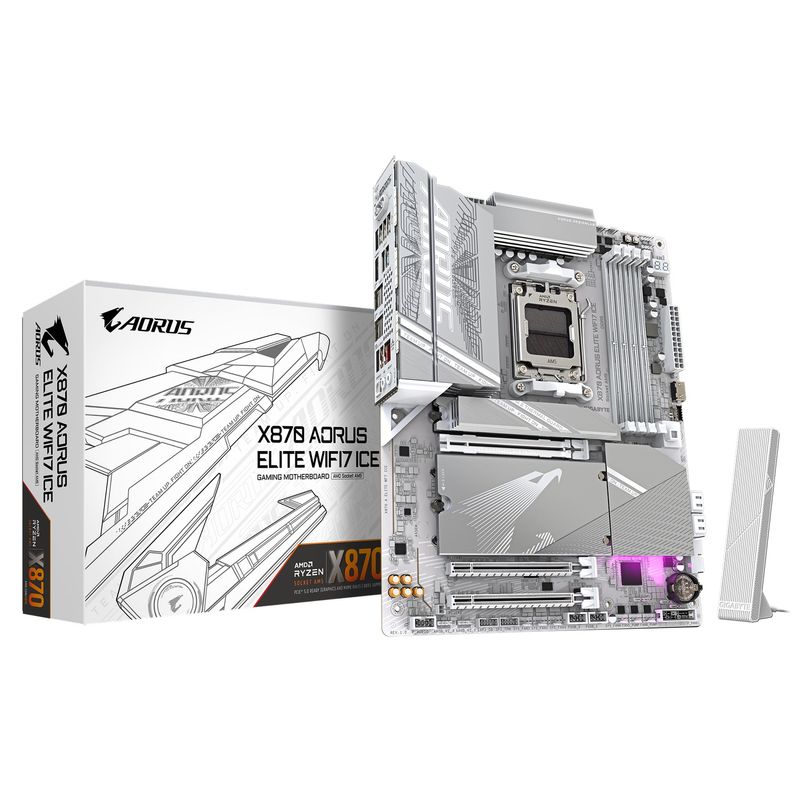 GIGABYTE Mainboard Desktop X870 AORUS ELITE WIFI7 ICE (AM5, 4x DDR5, ATX)