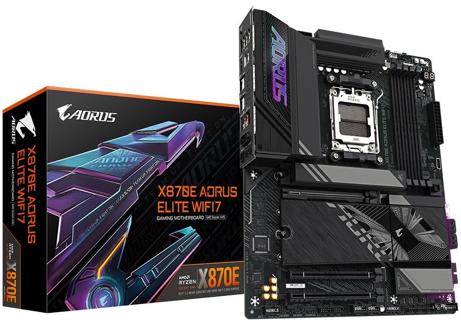 GIGABYTE Mainboard Desktop X870E AORUS ELITE WIFI7(AM5, 4x DDR5, ATX)