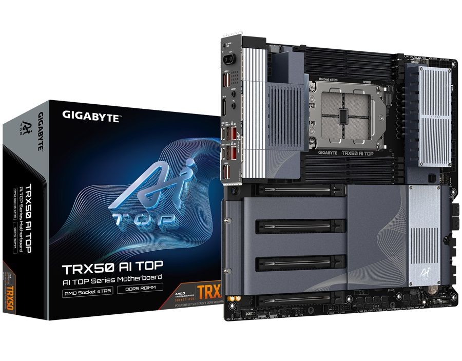 GIGABYTE Mainboard Desktop TRX50 AI TOP(AMD Socket sTR5, 8 x DDR5 DIMM, Extended ATX)