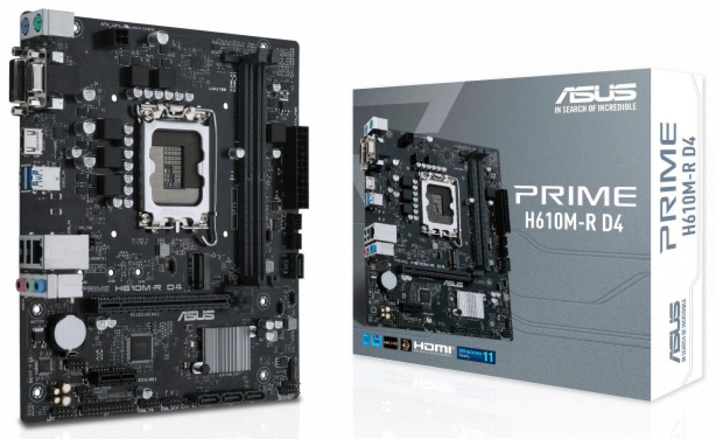 ASUS Mainboard Desktop PRIME H610M-R D4-SI (LGA1700, DDR4, mATX)