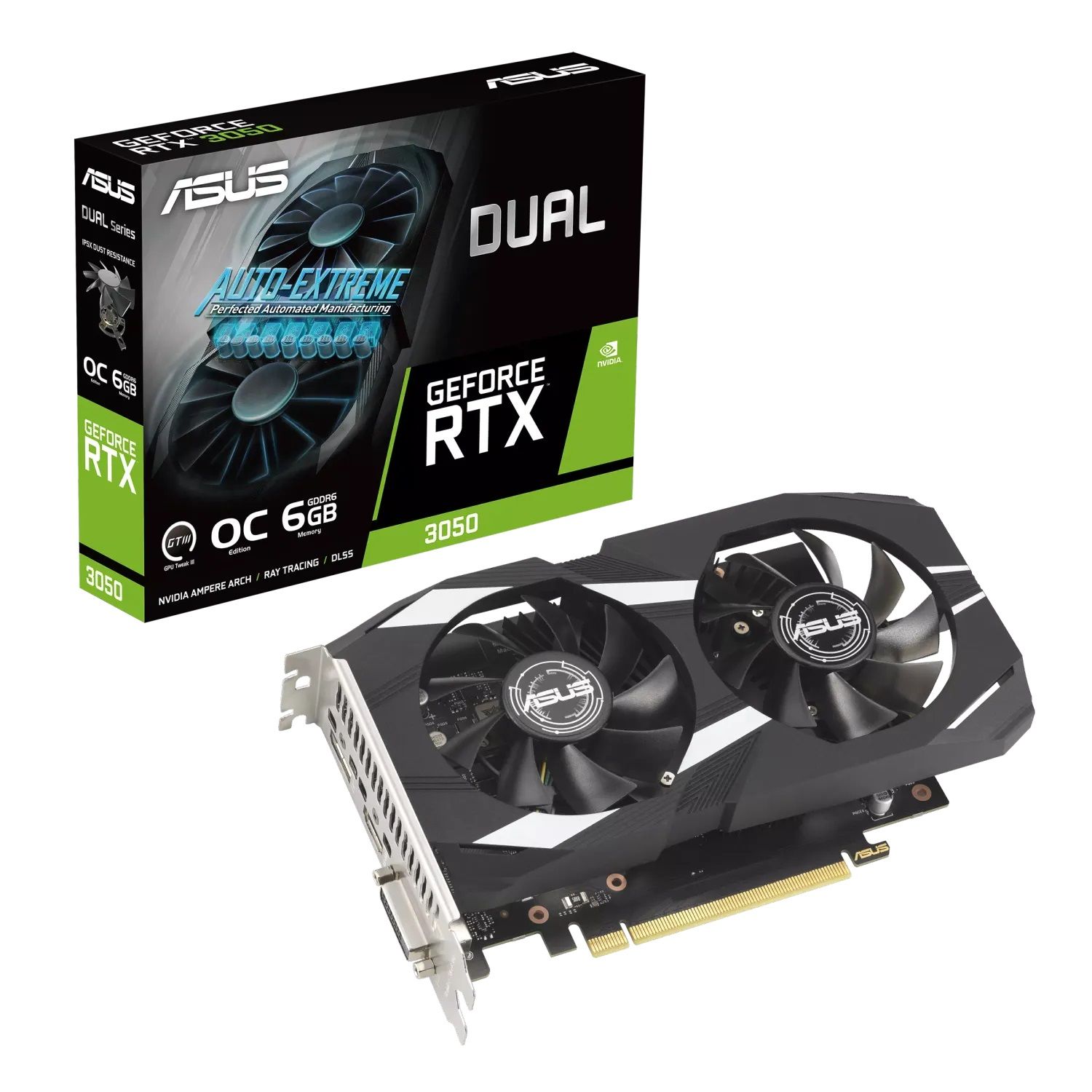 ASUS GeForce RTX 3050 Dual O6G, 6GB GDDR6