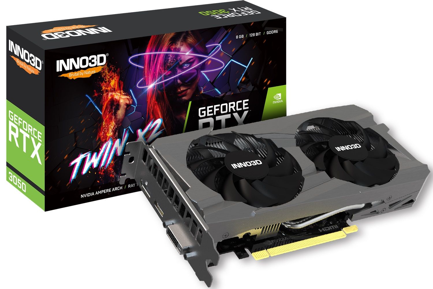 Inno3D GeForce RTX 3050 TWIN X2, 8GB GDDR6