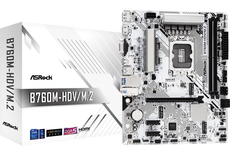 ASRock Mainboard Desktop B760M-HDV/M.2 (LGA1700, DDR5, microATX)