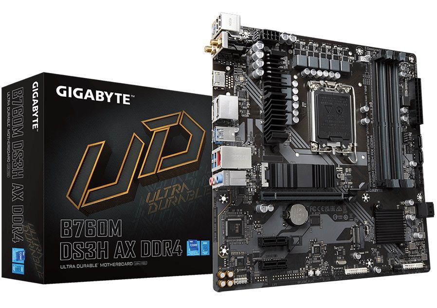 GIGABYTE Mainboard Desktop B760M DS3H AX DDR4(LGA1700, 4x DDR4, mATX)