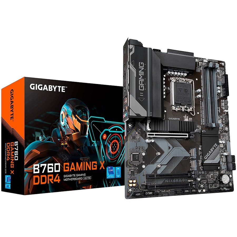 GIGABYTE Mainboard Desktop B760 GAMING X (DDR4 LGA1700, B760, 4xDDR4, DP + HDMI, 1xPCIe x16 4.0, 2xPCIe x1, 3xM.2, 4xSATA, 2.5GbE LAN, ATX)