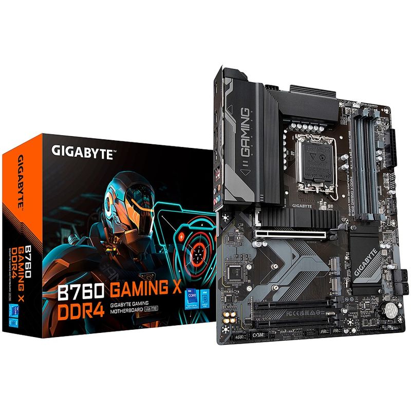 GIGABYTE Mainboard Desktop B760 GAMING X (DDR4 LGA1700, B760, 4xDDR4, DP + HDMI, 1xPCIe x16 4.0, 2xPCIe x1, 3xM.2, 4xSATA, 2.5GbE LAN, ATX)