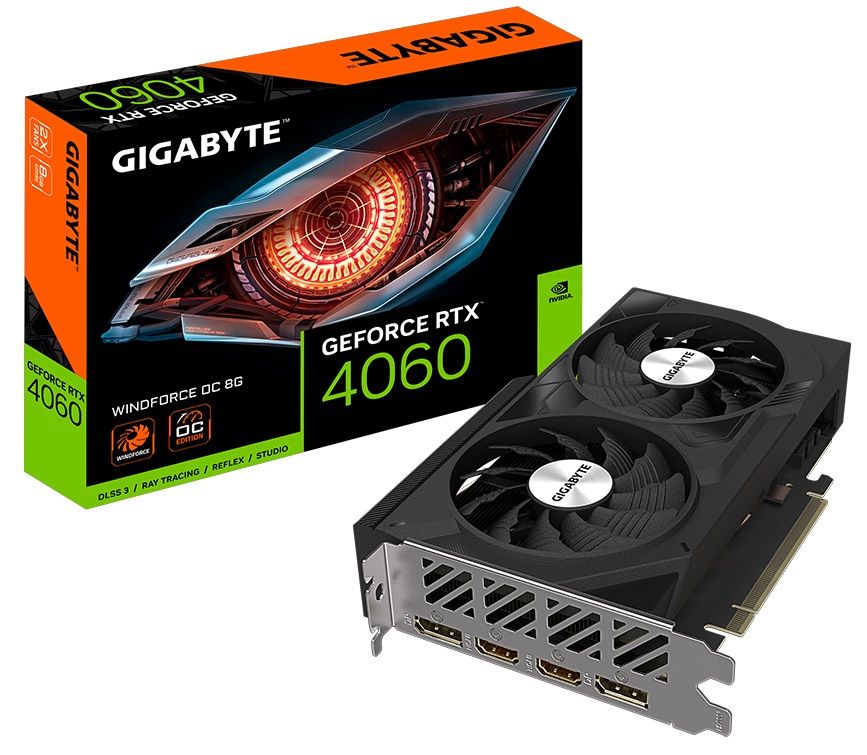 Gigabyte GeForce RTX 4060 Windforce OC 8G, 8GB GDDR6