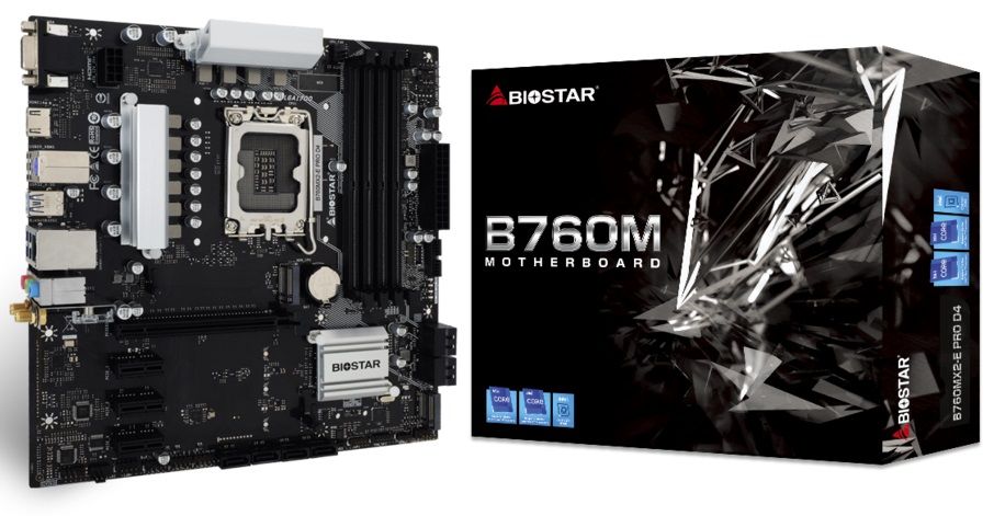 Biostar Mainboard Desktop B760MX2-E Pro D4(LGA1700, 4x DDR4, mATX)